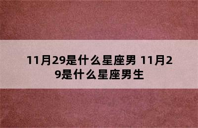 11月29是什么星座男 11月29是什么星座男生